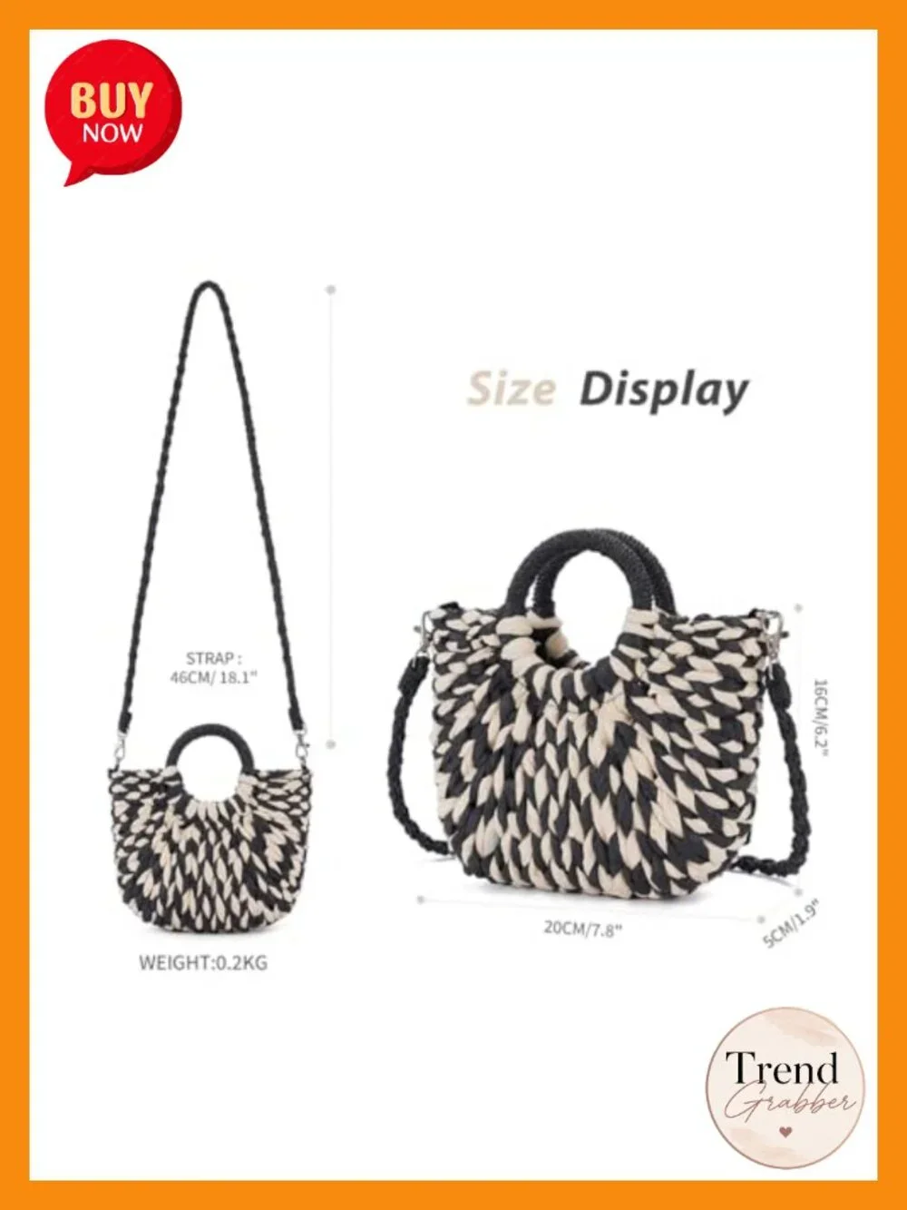 Handmade Straw Crochet Hobo Bag with Top Handle Woven Half Moon Shoulder Tote